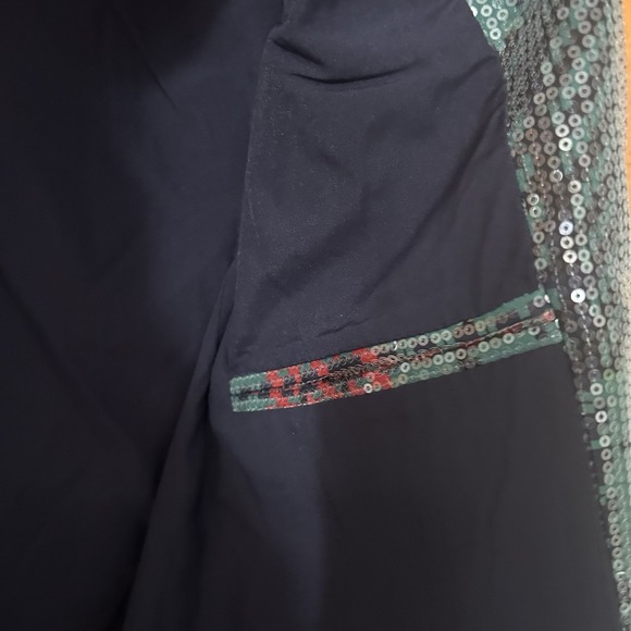NWT Johnny Wujek Women's Sequin Plaid Holiday Blazer Small Holiday - Picture 5 of 8